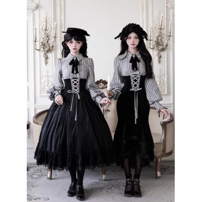 With Puji Letters and Poems-When The Curtain Falls Fishtail Skirt OP and Sets(Pre-Order/Full Payment Without Shipping)